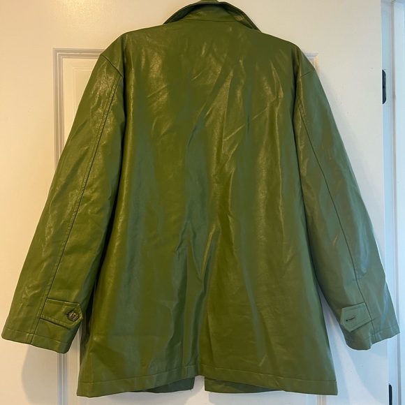 Green Faux Leather Blazer/Jacket - Picture 2 of 3